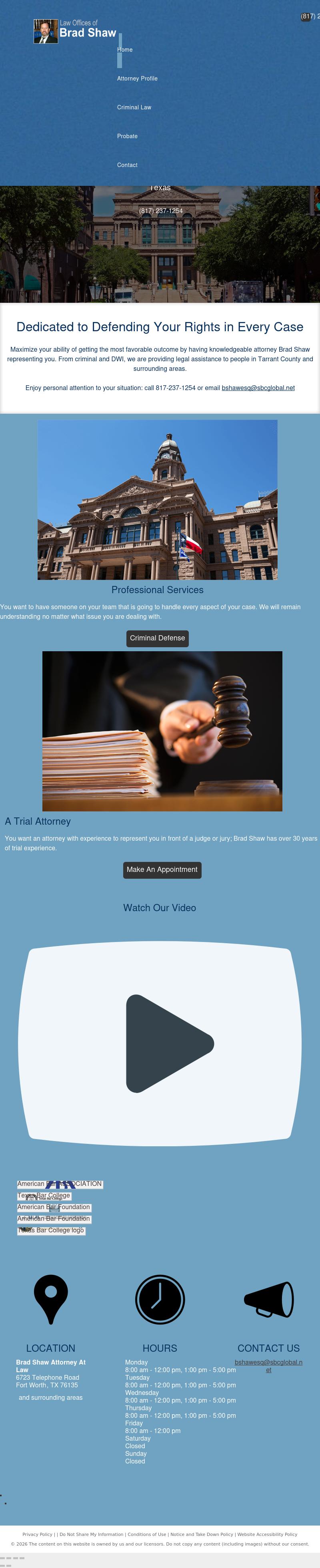 Brad Shaw - Fort Worth TX Lawyers