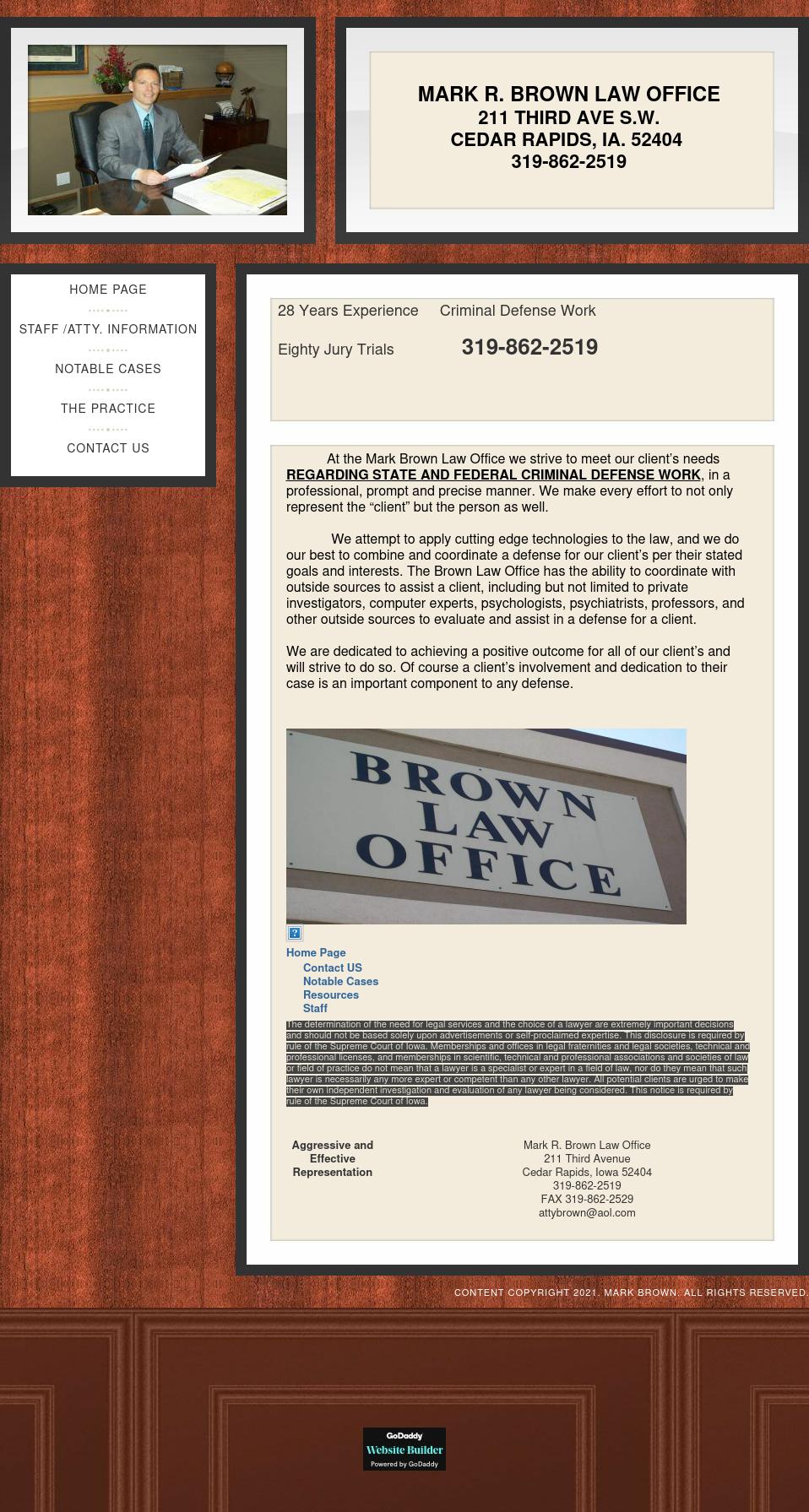 Brown Law Office-State and Federal Criminal Law Only. - Cedar Rapids IA Lawyers