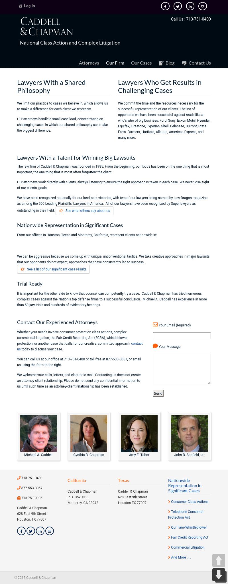 Caddell & Chapman, National Class Action & Complex Litigation - Houston TX Lawyers