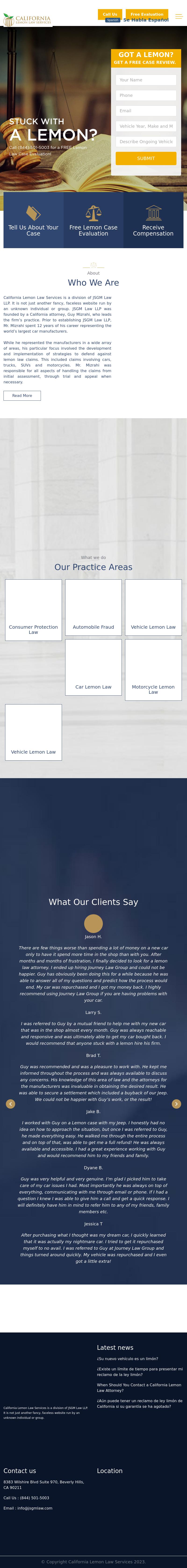 California Lemon Law Services a division of Journey Law Group - Beverly Hills CA Lawyers