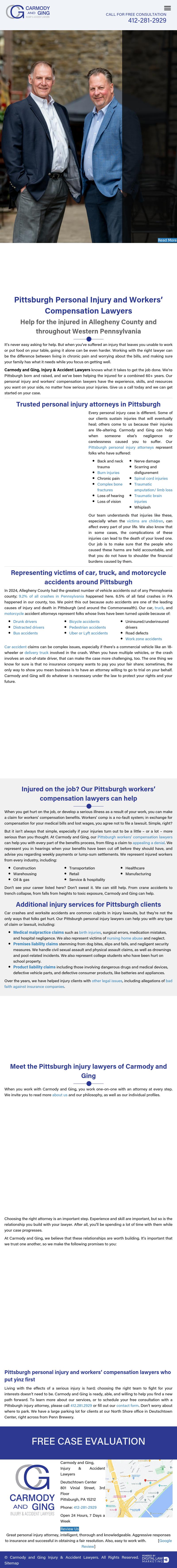 Carmody and Ging, Injury & Accident Lawyers - Pittsburgh PA Lawyers