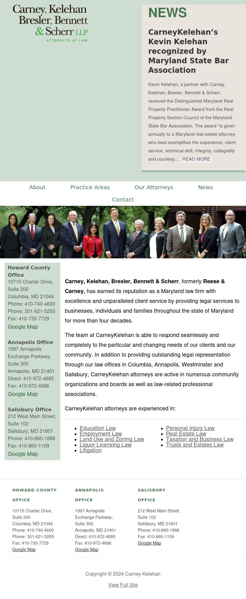 Carney, Kelehan, Bresler, Bennett and Scherr LLP - Annapolis MD Lawyers
