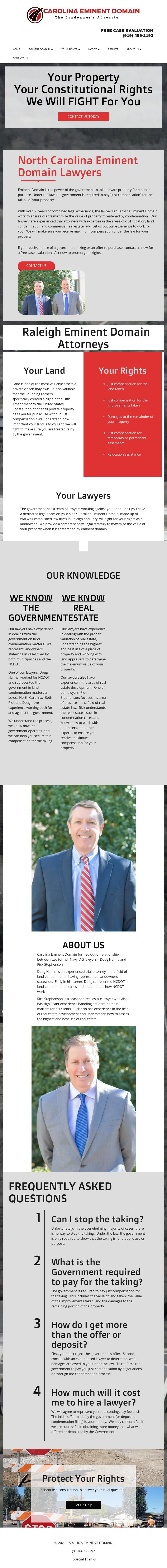 Carolina Eminent Domain - Cary NC Lawyers