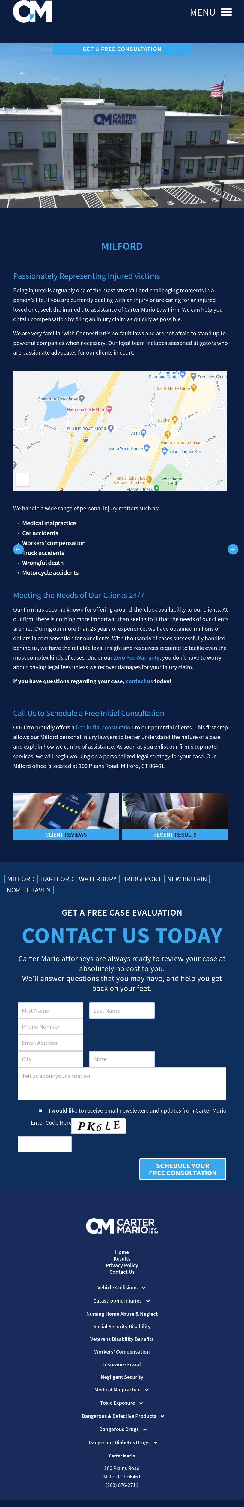 Carter Mario Injury Lawyers - Milford CT Lawyers