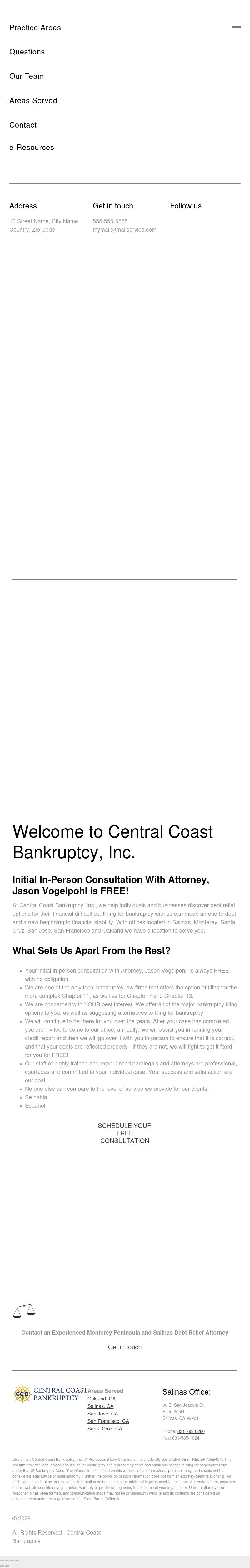 Central Coast Bankruptcy Inc. - San Jose CA Lawyers