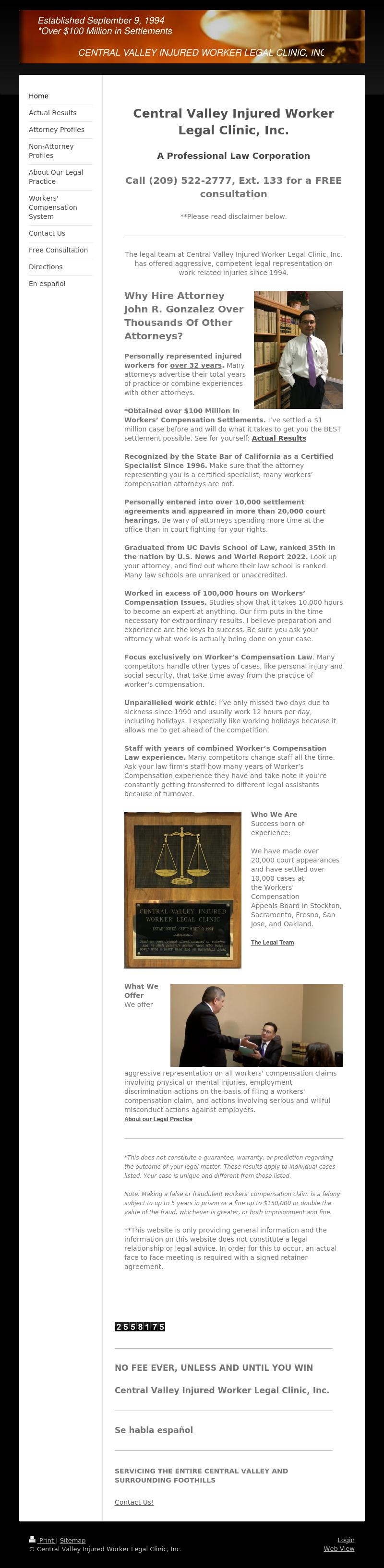 Central Valley Injured Worker Legal Clinic Inc. - Stockton CA Lawyers