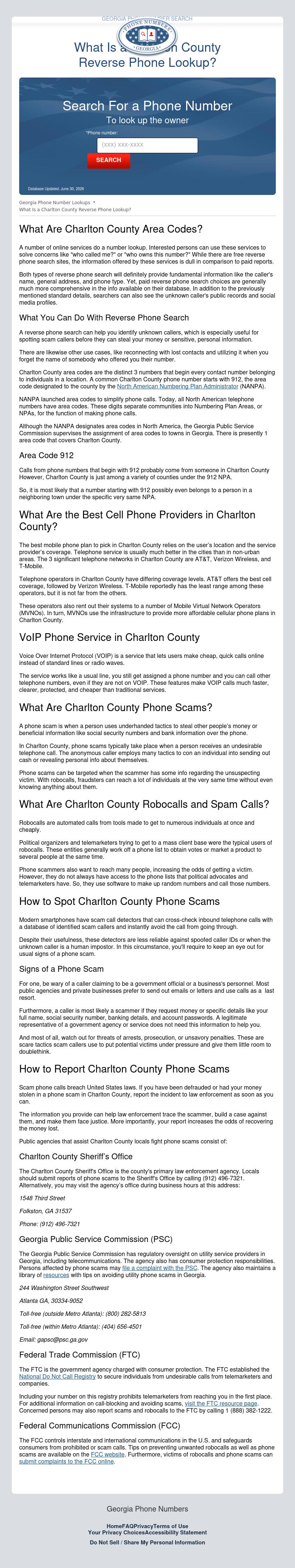 Charlton County Reverse Phone Lookup - Saint George GA Lawyers
