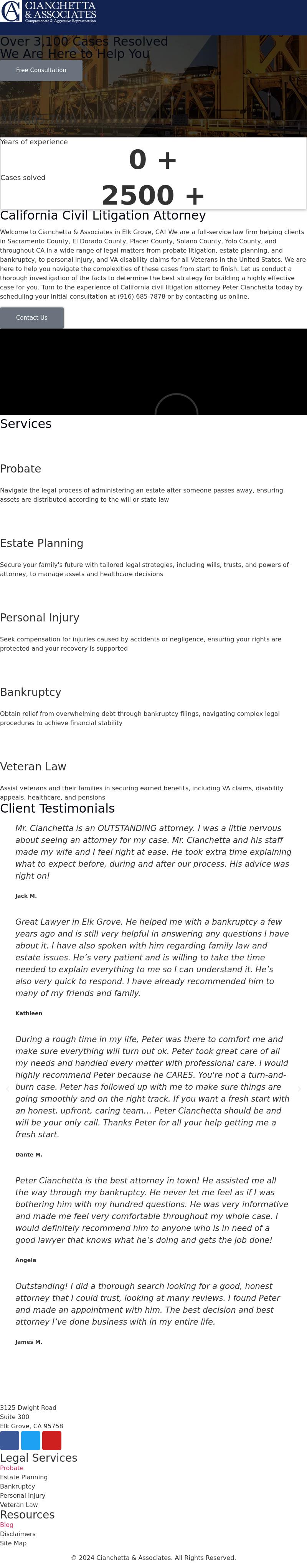 Cianchetta & Associates - Elk Grove CA Lawyers
