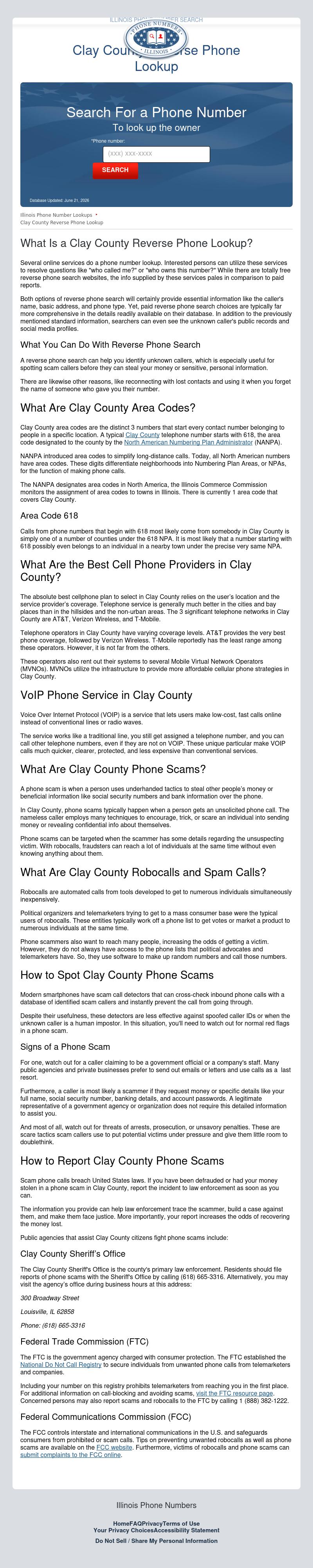 Clay County Phone Number Search - Flora IL Lawyers