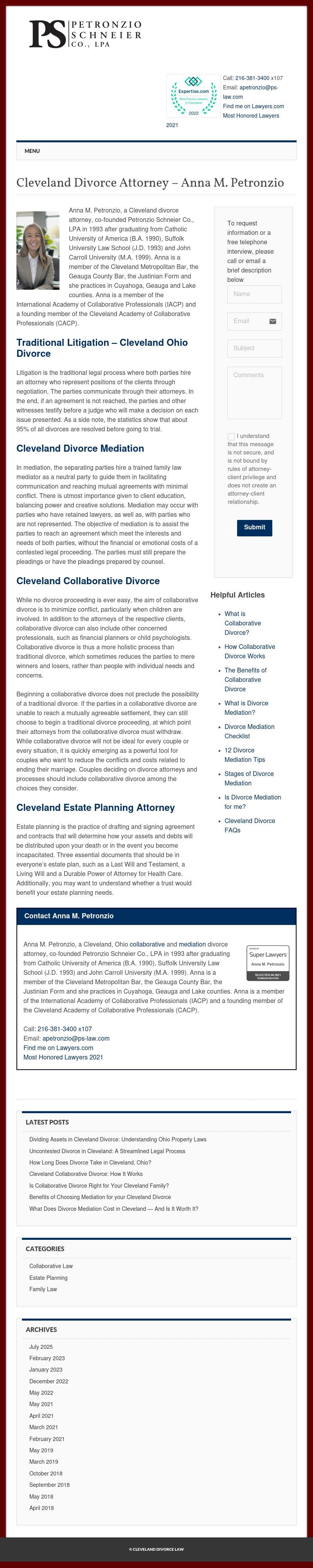 Cleveland Divorce Attorney- Anna M. Petronzio - Cleveland OH Lawyers