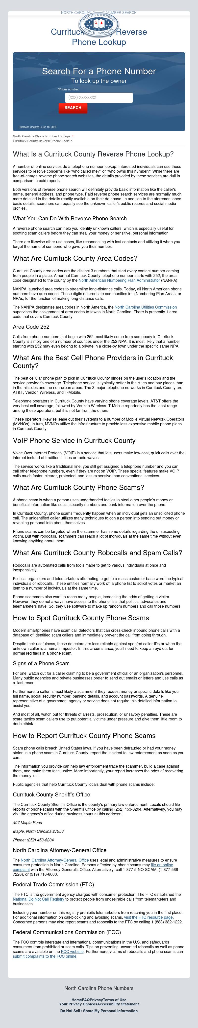Currituck County Phone Number Lookup - Currituck NC Lawyers