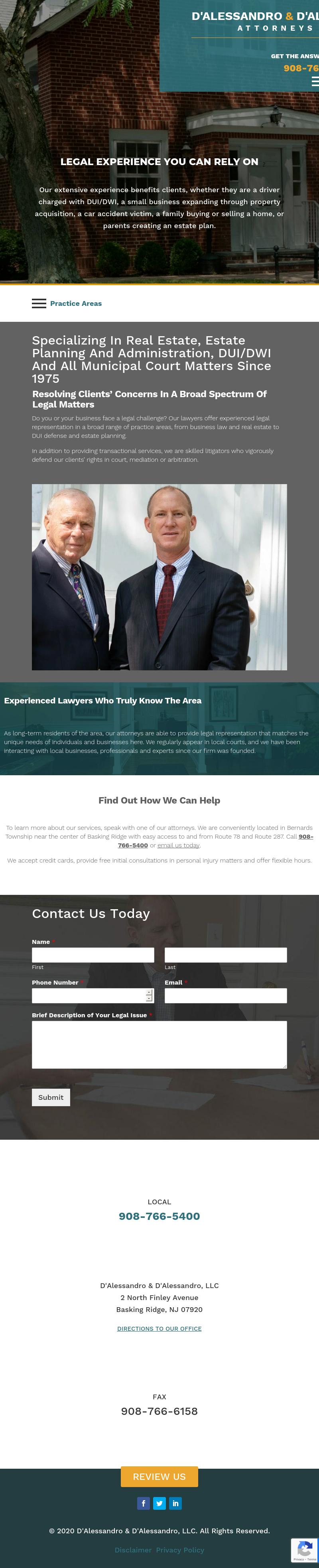 D'Alessandro & D'Alessandro, LLC - Basking Ridge NJ Lawyers