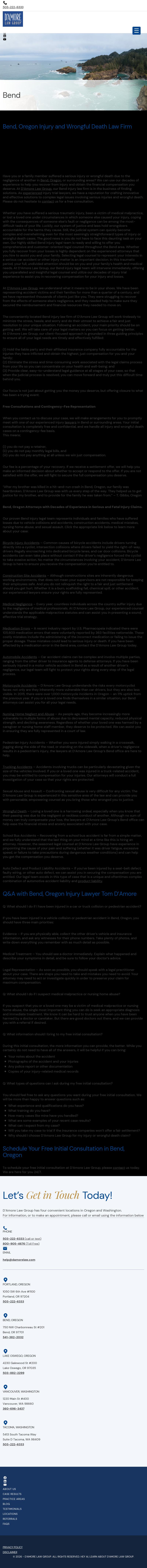 D'Amore Law Group | Bend Personal Injury Lawyers - Bend OR Lawyers