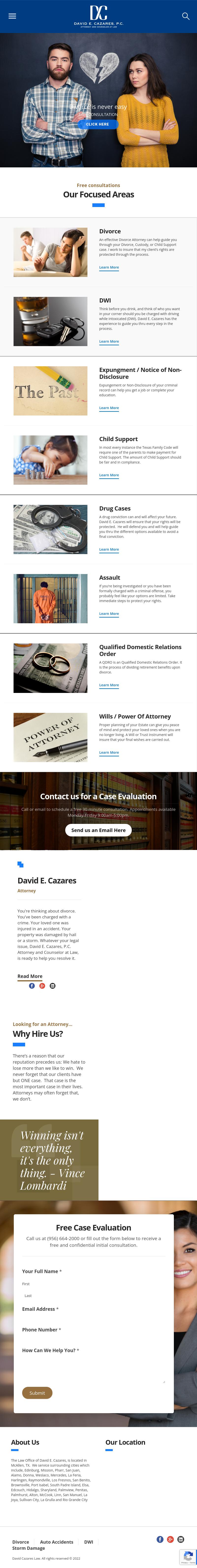 David E. Cazares, P.C. Attorney and Counselor at Law - McAllen TX Lawyers