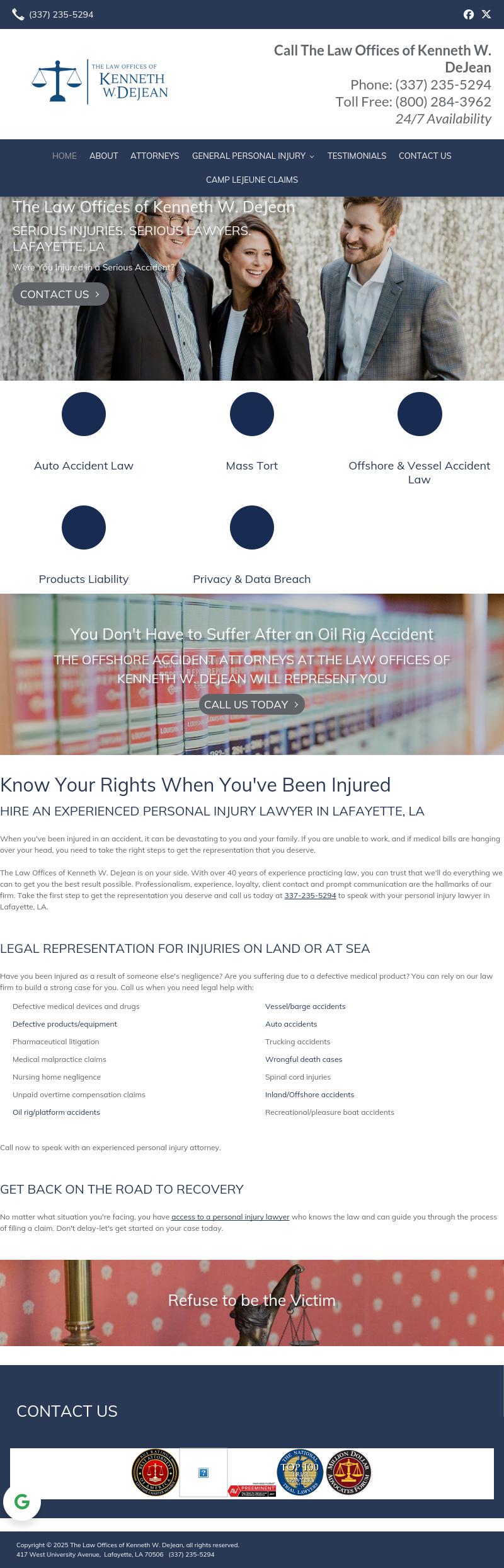 DeJean, Kenneth W - Lafayette LA Lawyers