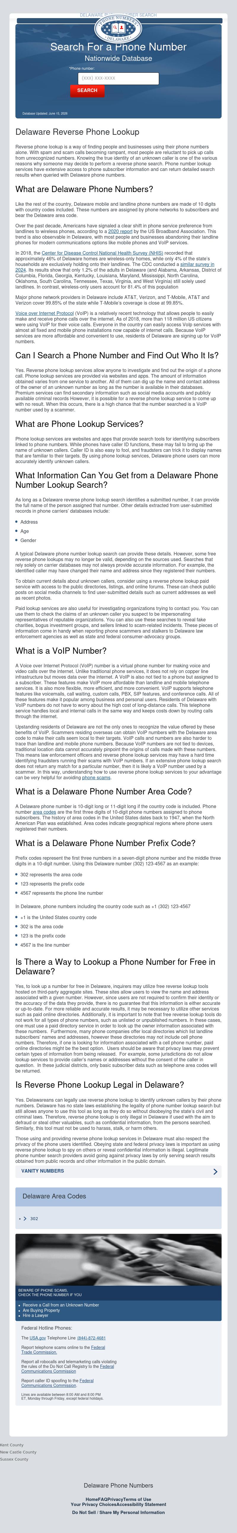 Delaware Phone Number Lookup - Townsend DE Lawyers