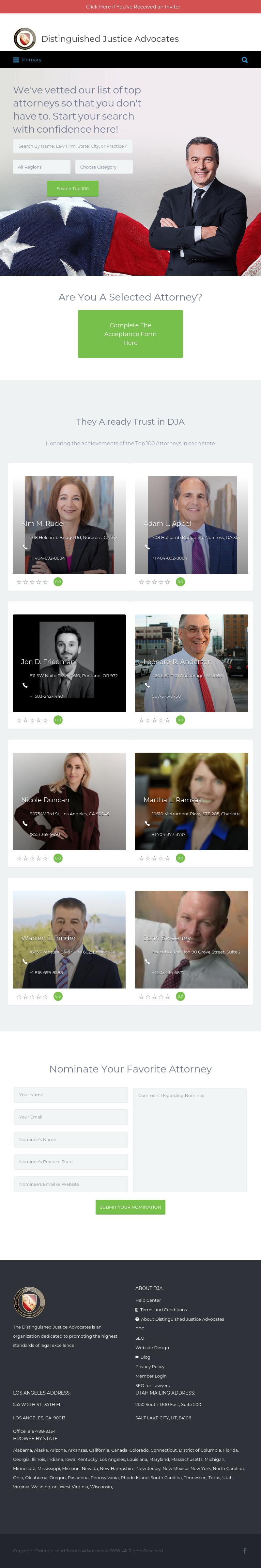 Distinguished Justice Advocates - Los Angeles CA Lawyers