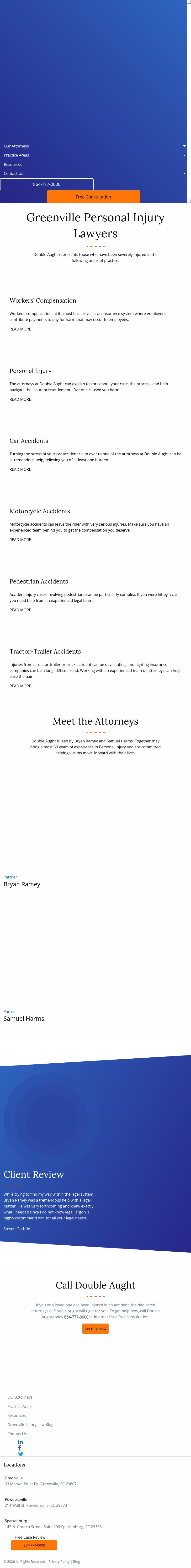 Double Aught Injury Lawyers - Powdersville SC Lawyers