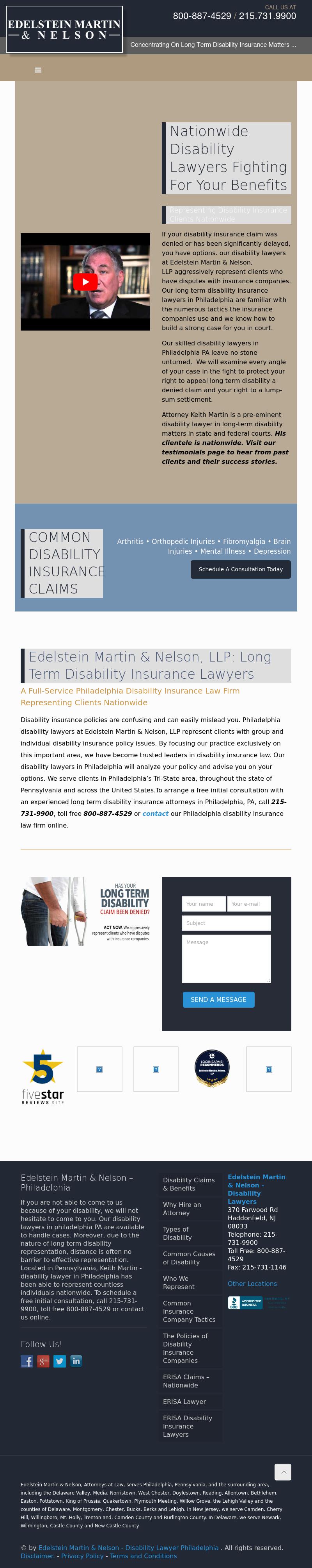 Edelstein Martin & Nelson - Disability Lawyer Philadelphia - Haddonfield NJ Lawyers