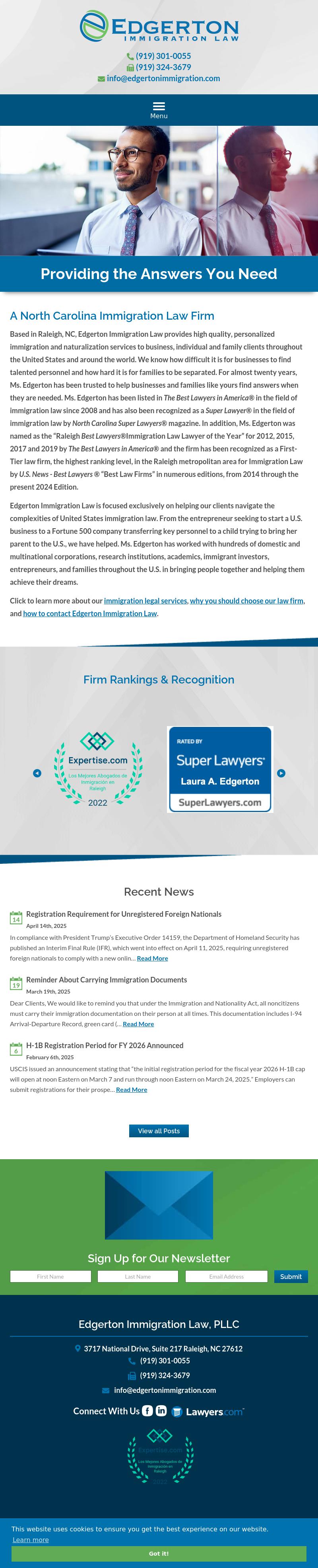 Edgerton Immigration Law - Raleigh NC Lawyers