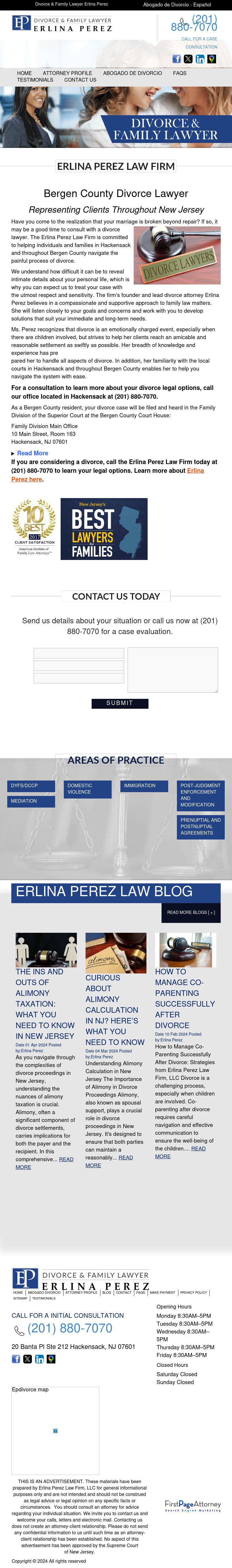 Erlina Perez Law Firm, LLC	 - Hackensack NJ Lawyers