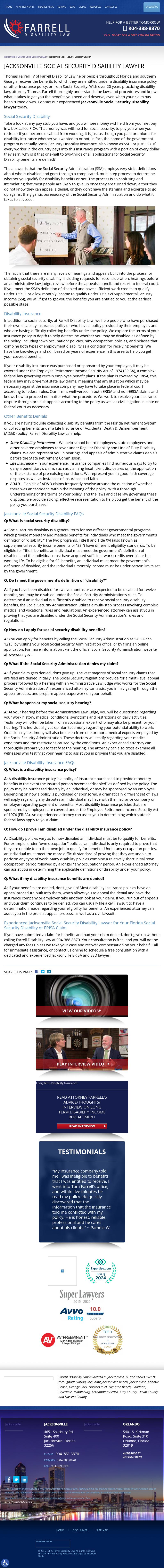 Farrell Disability Law - Jacksonville FL Lawyers