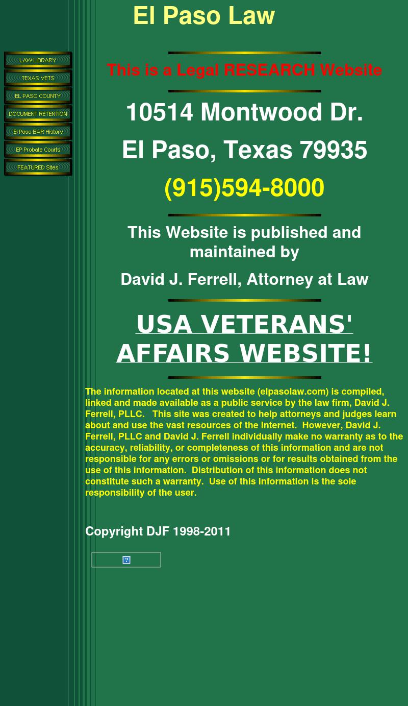 Ferrell, David J - El Paso TX Lawyers