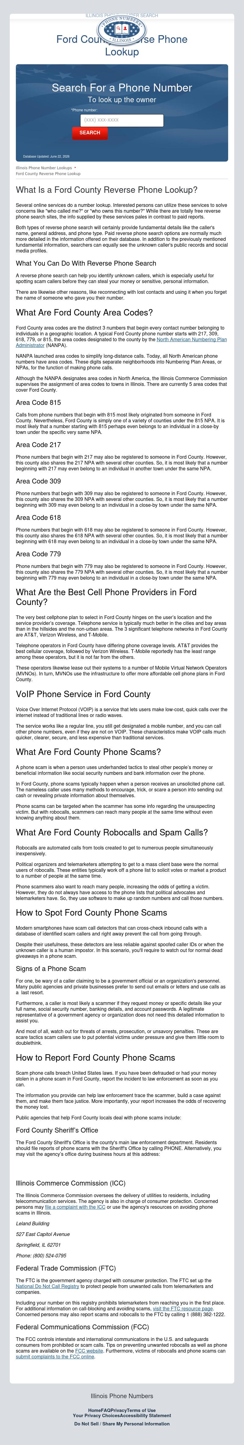 Ford County Phone Number Search - Piper City IL Lawyers