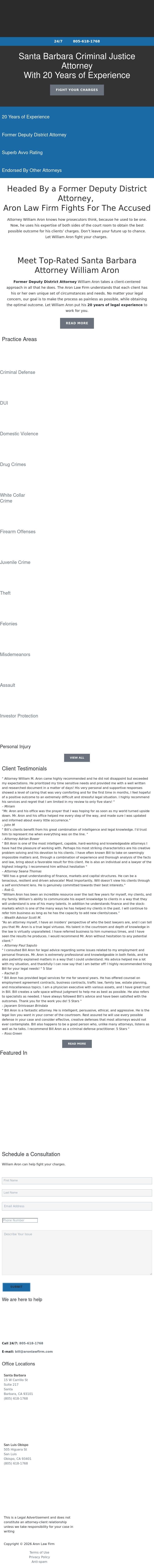 Law Office of William M. Aron - Santa Barbara CA Lawyers