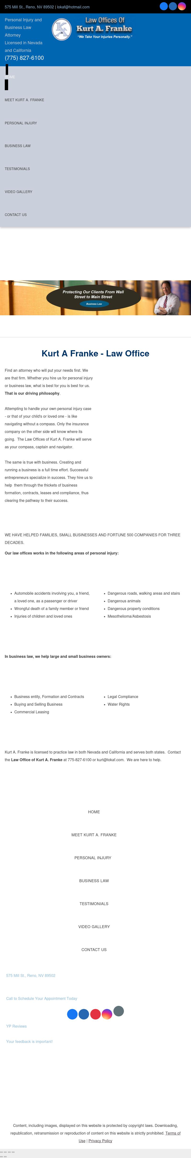 Franke Kurt A Law Offices Of - Reno NV Lawyers
