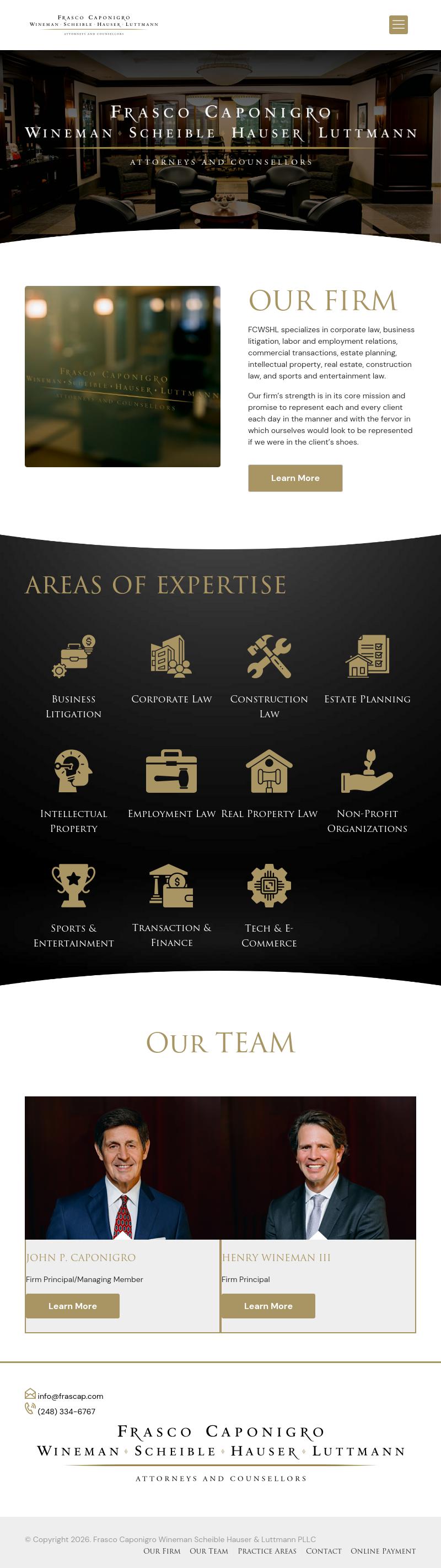 Frasco Caponigro Wineman & Scheible, PLLC - Bloomfield Hills MI Lawyers