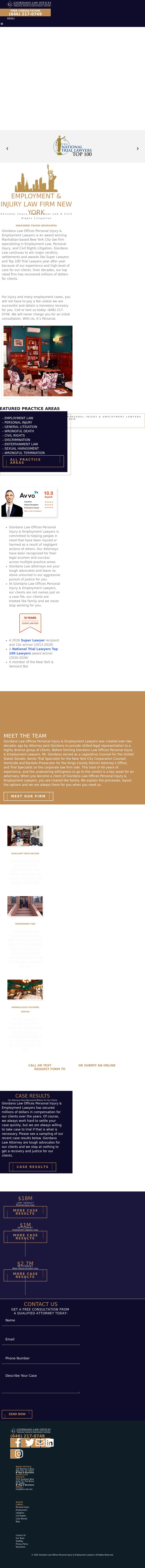Giordano Law Offices Personal Injury & Employment Lawyers - New York NY Lawyers