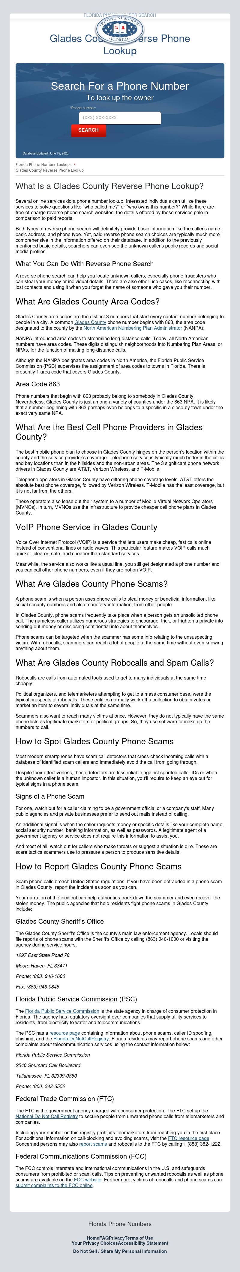 Glades County Reverse Phone Lookup - Moore Haven FL Lawyers