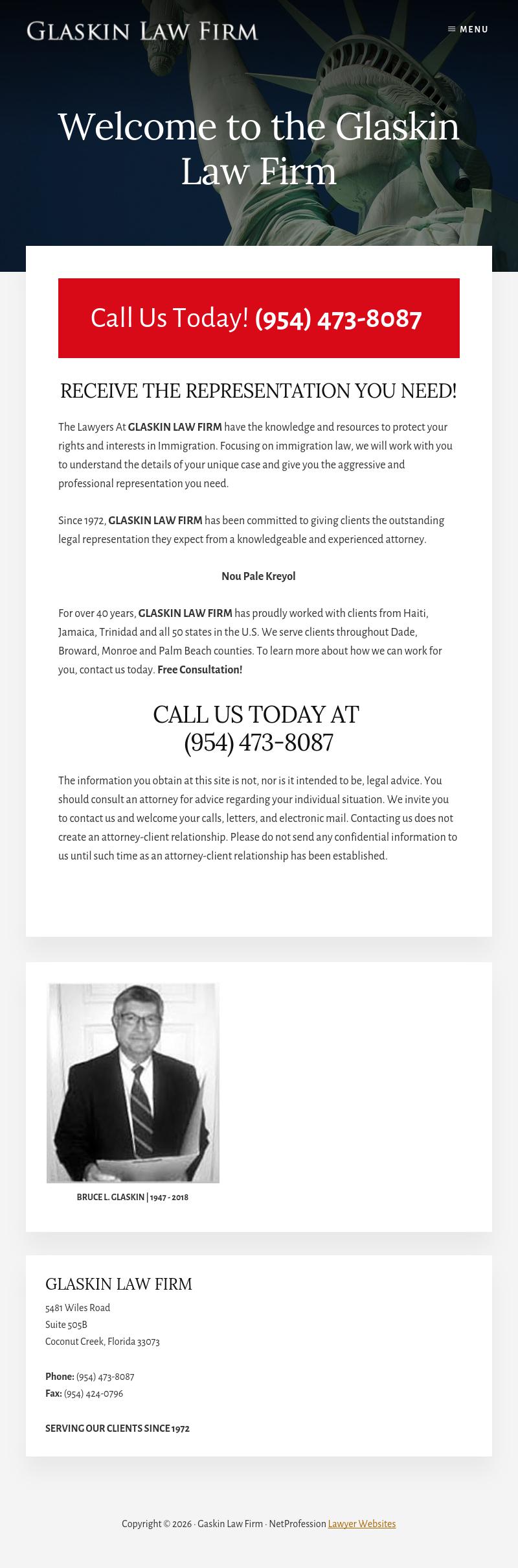 Glaskin, Bruce L - Plantation FL Lawyers
