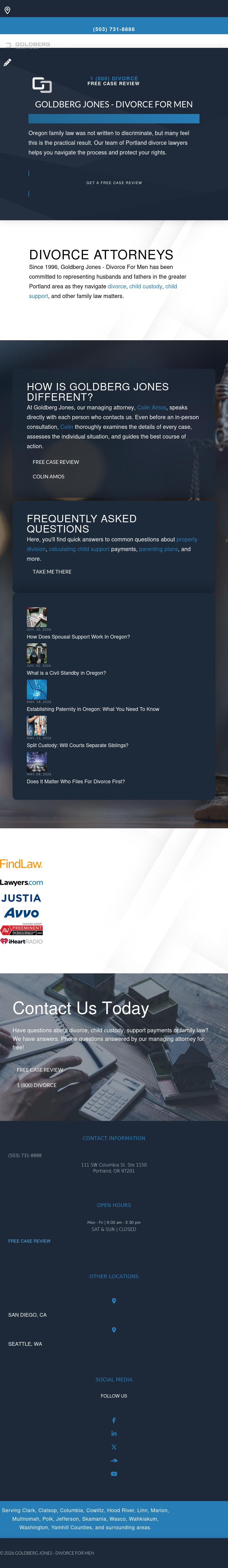 Goldberg Jones - Divorce For Men - Portland OR Lawyers