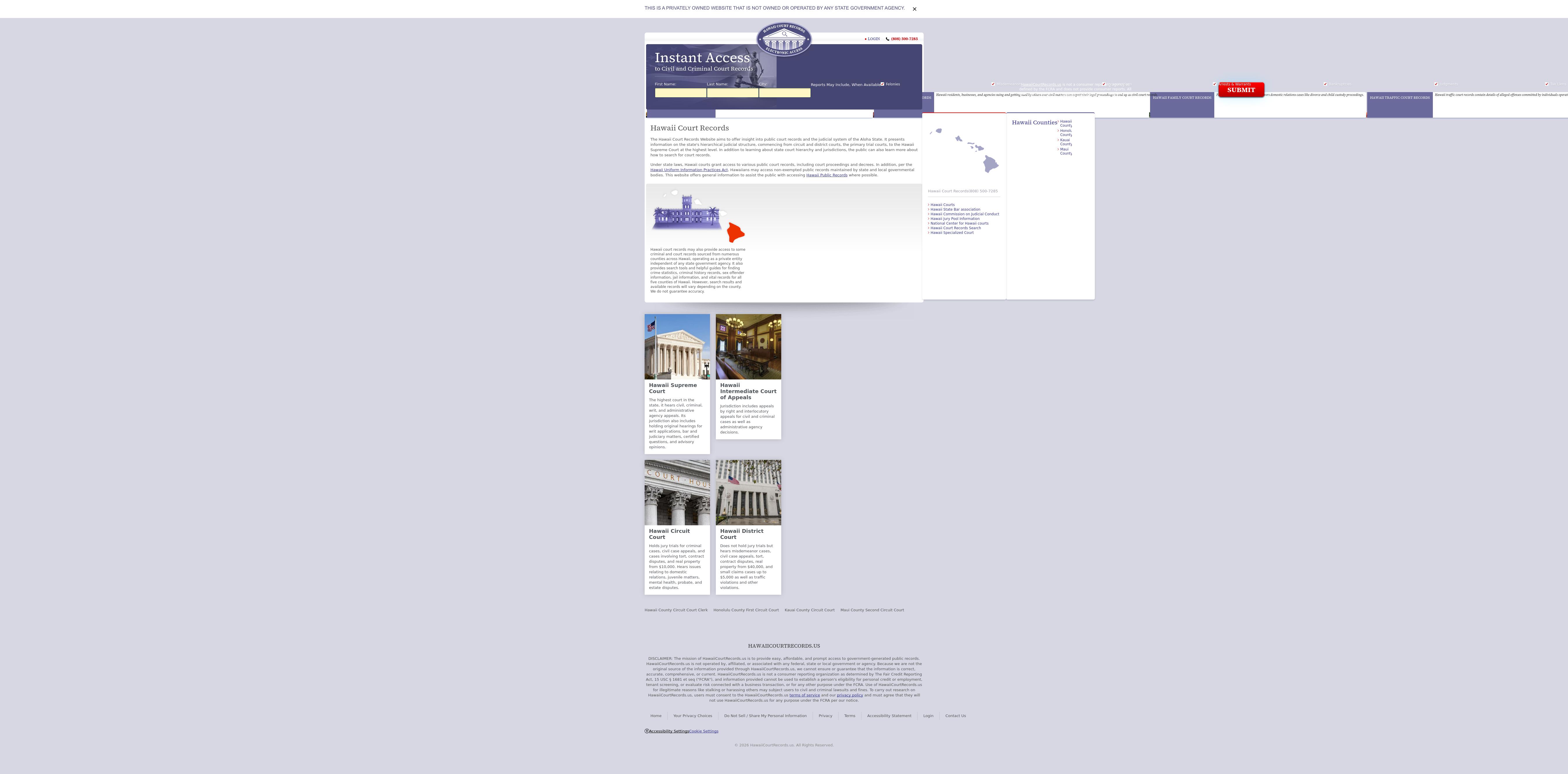 Hawaii Court Records - Honolulu HI Lawyers