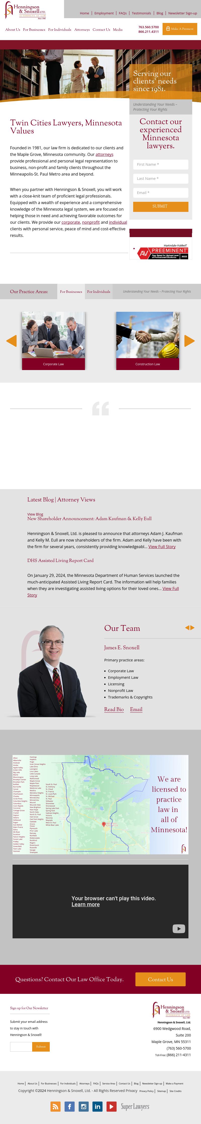 Henningson & Snoxell Attorneys At Law - Osseo MN Lawyers