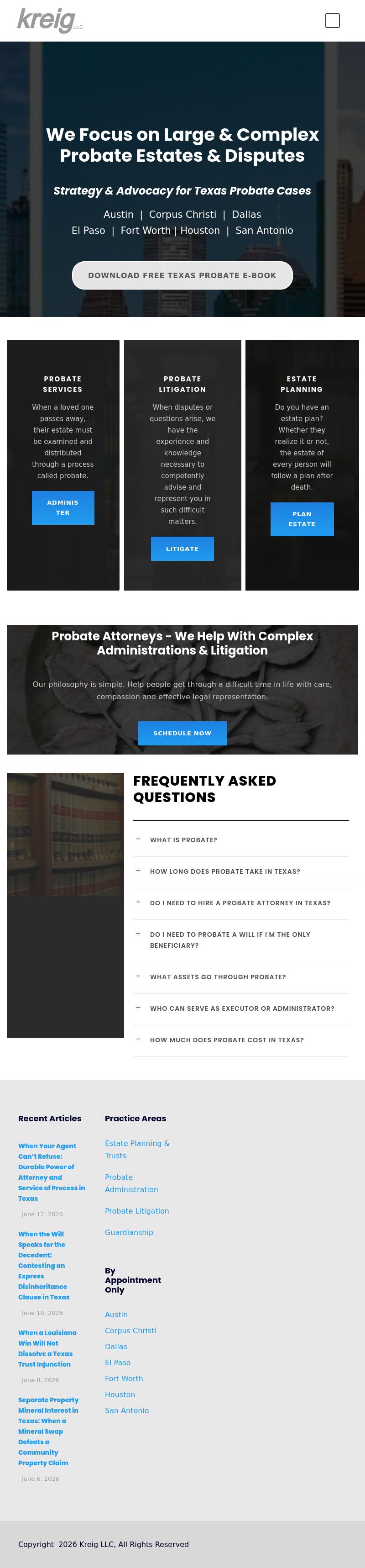Houston Probate Attorneys, Kreig LLC - Houston TX Lawyers