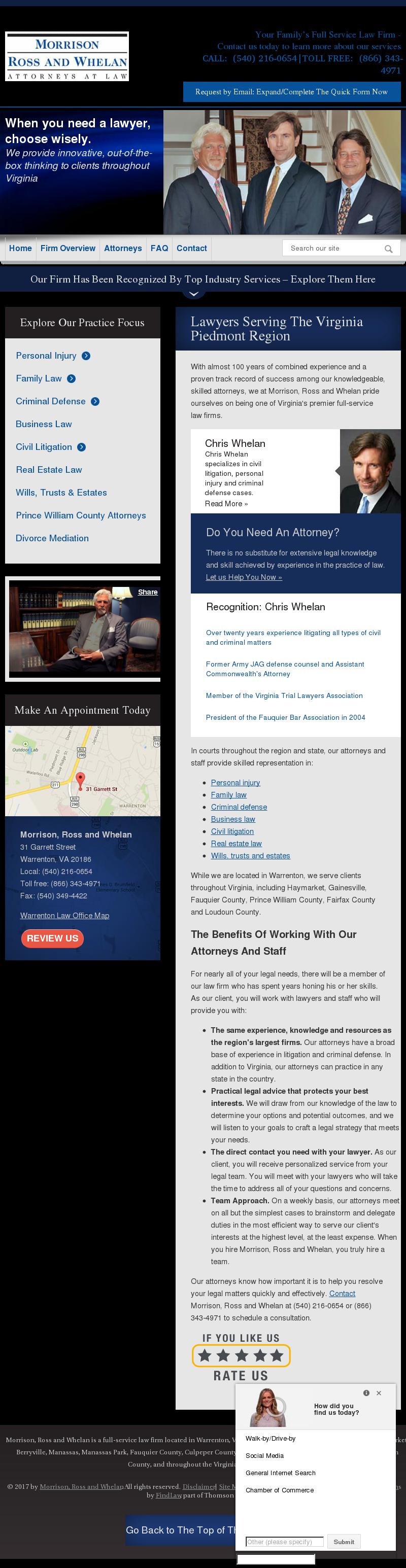 Howard, Morrison, Ross and Whelan - Warrenton VA Lawyers