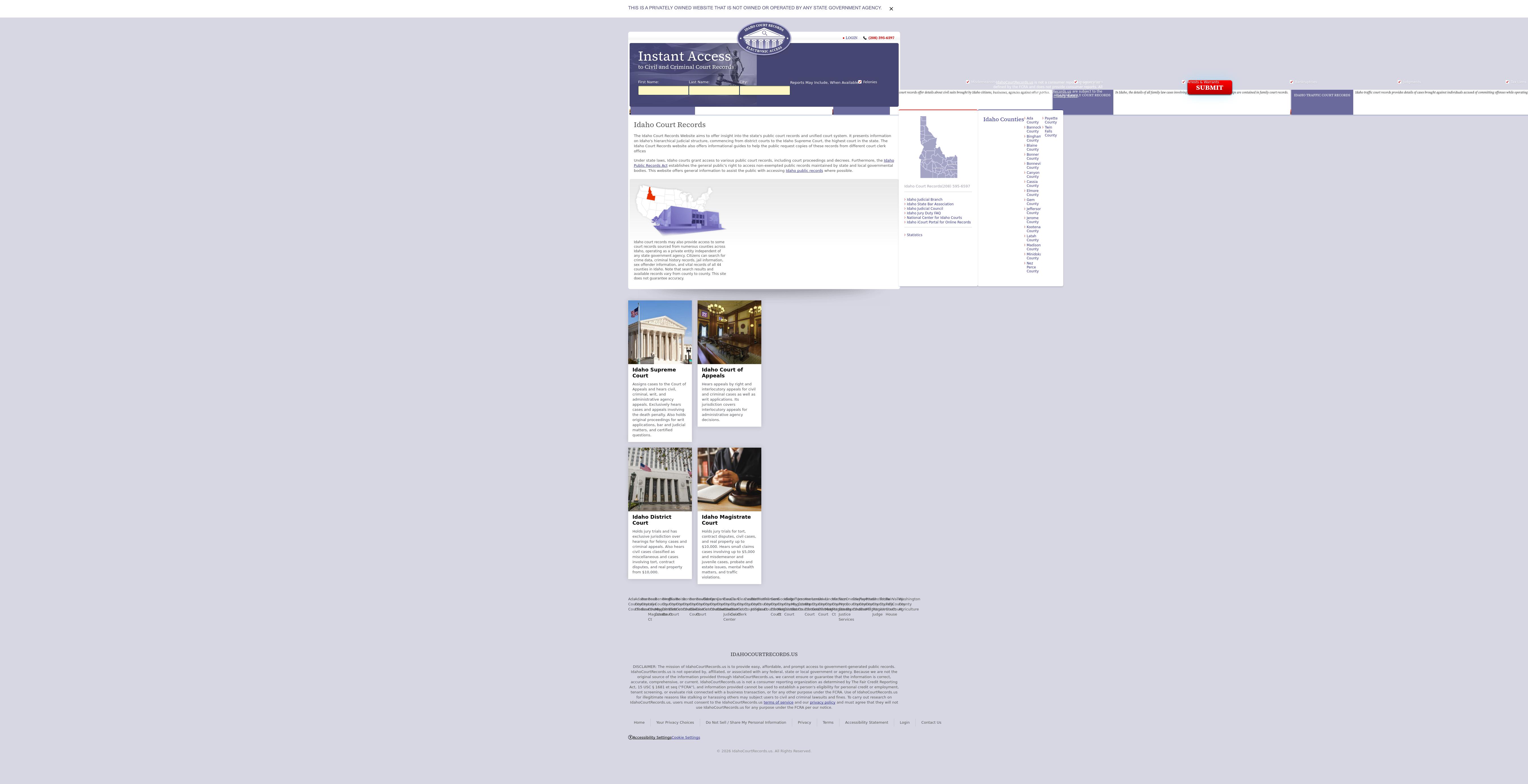 Idaho Court Records - Boise, ID Lawyers