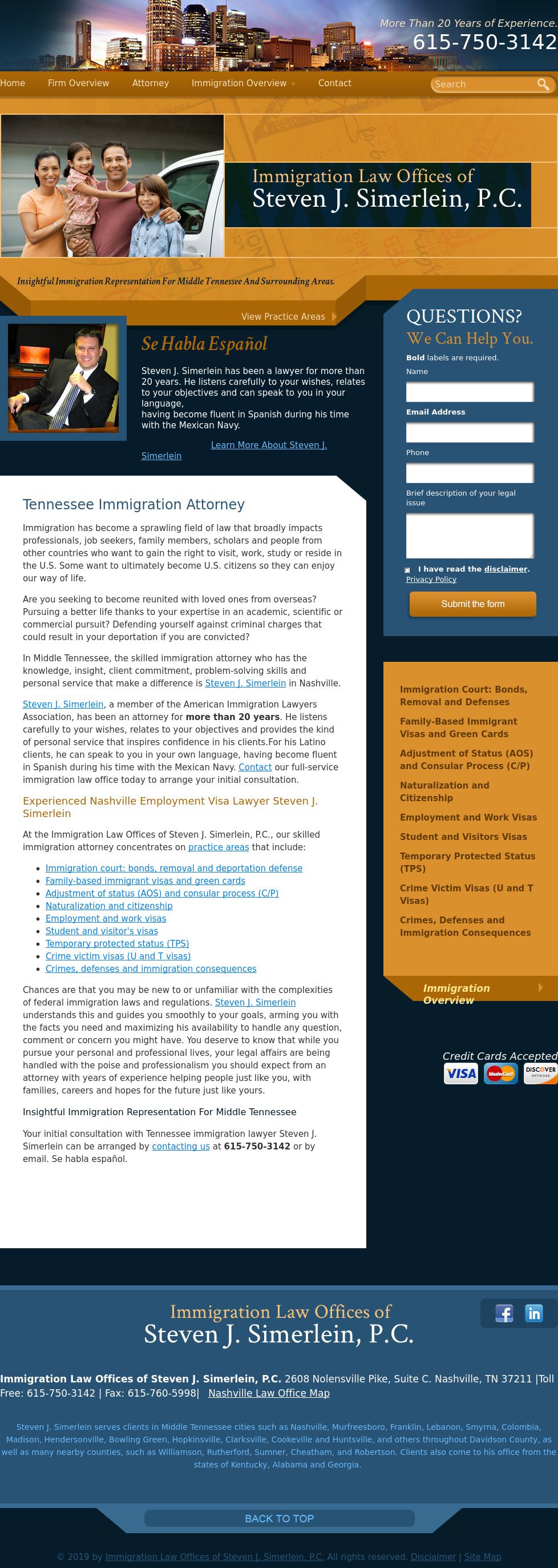 Immigration Law Offices of Steven J. Simerlein, P.C. - Nashville TN Lawyers