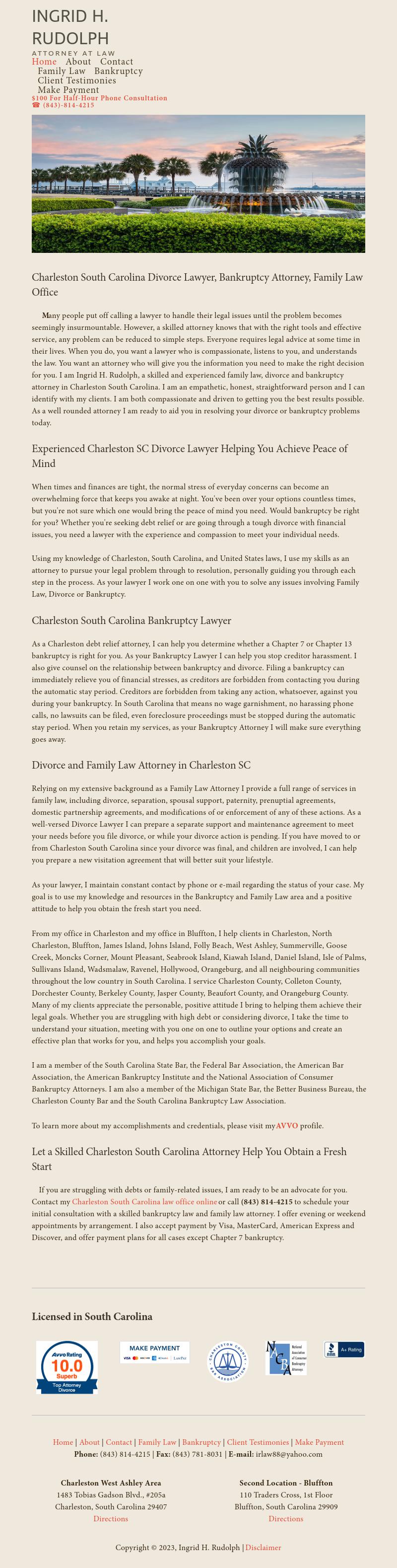 Ingrid H. Rudolph, P.C. - Charleston SC Lawyers
