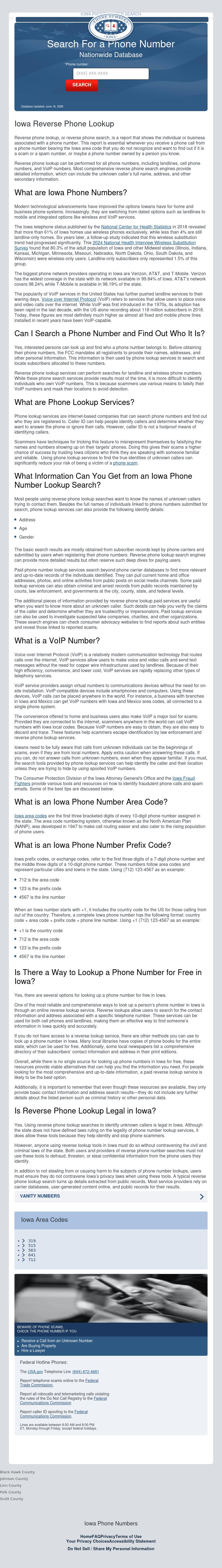 Iowa Phone Search - Hiawatha IA Lawyers