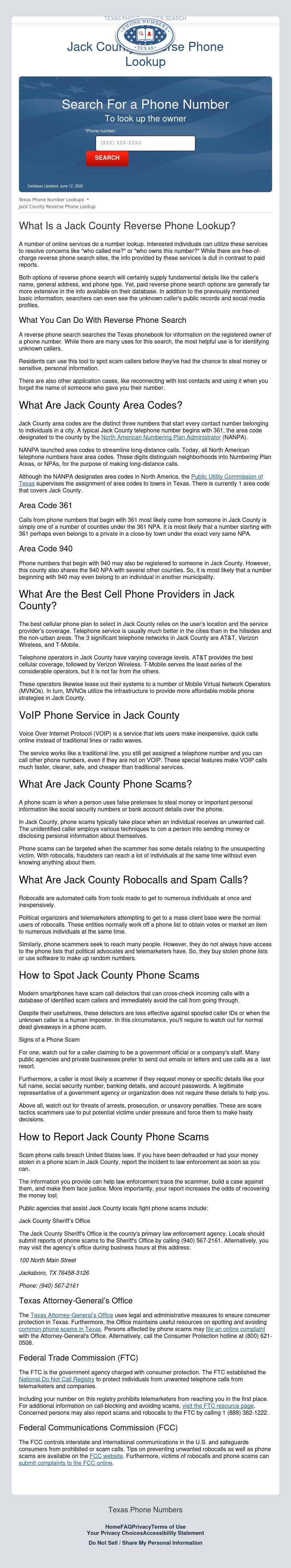 Jack County Reverse Phone Lookup - Jacksboro TX Lawyers