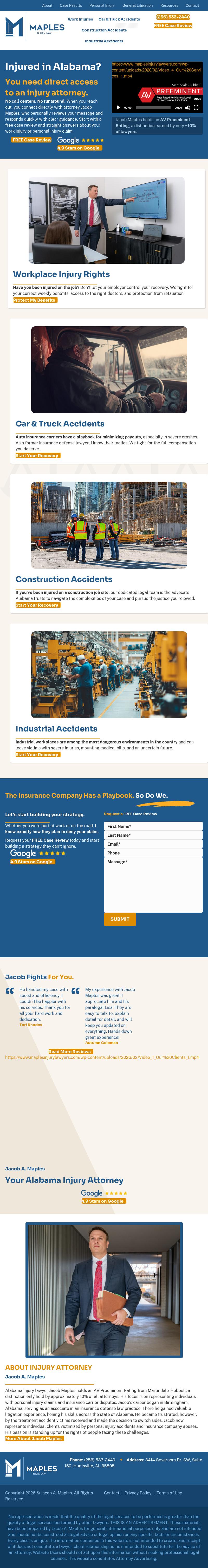 Jacob A. Maples Injury Lawyer - Huntsville AL Lawyers