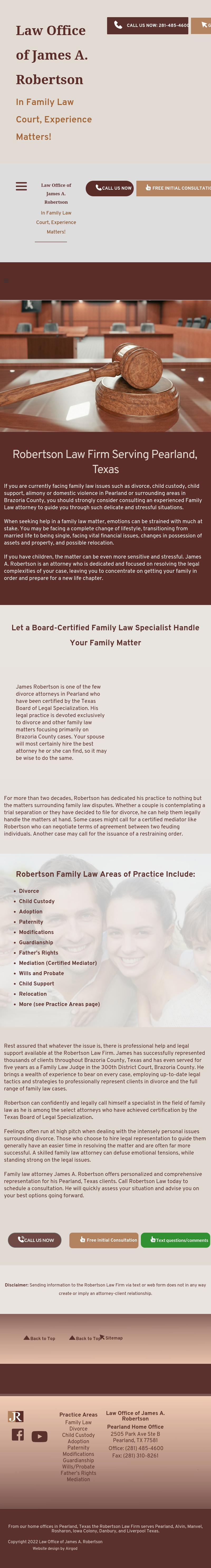 James A. Robertson, Attorney at Law - Pearland TX Lawyers