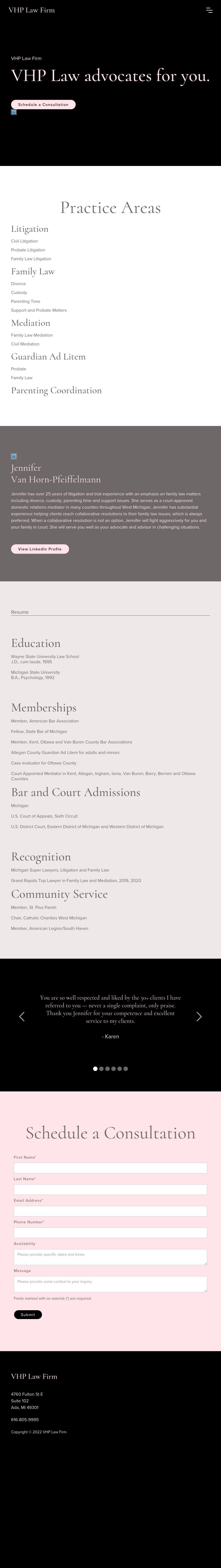 Jennifer Van Horn-Pfeiffelmann - Ada MI Lawyers