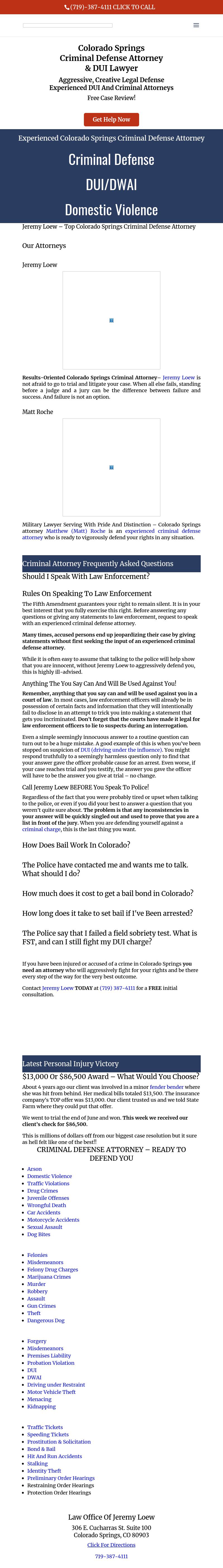 Law Office Of Jeremy Loew - Colorado Springs CO Lawyers