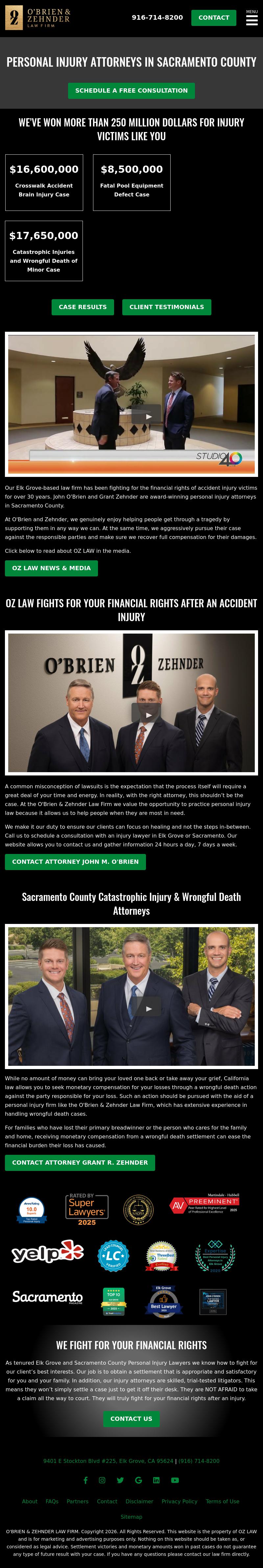 O'Brien & Zehnder Law Firm - Elk Grove CA Lawyers