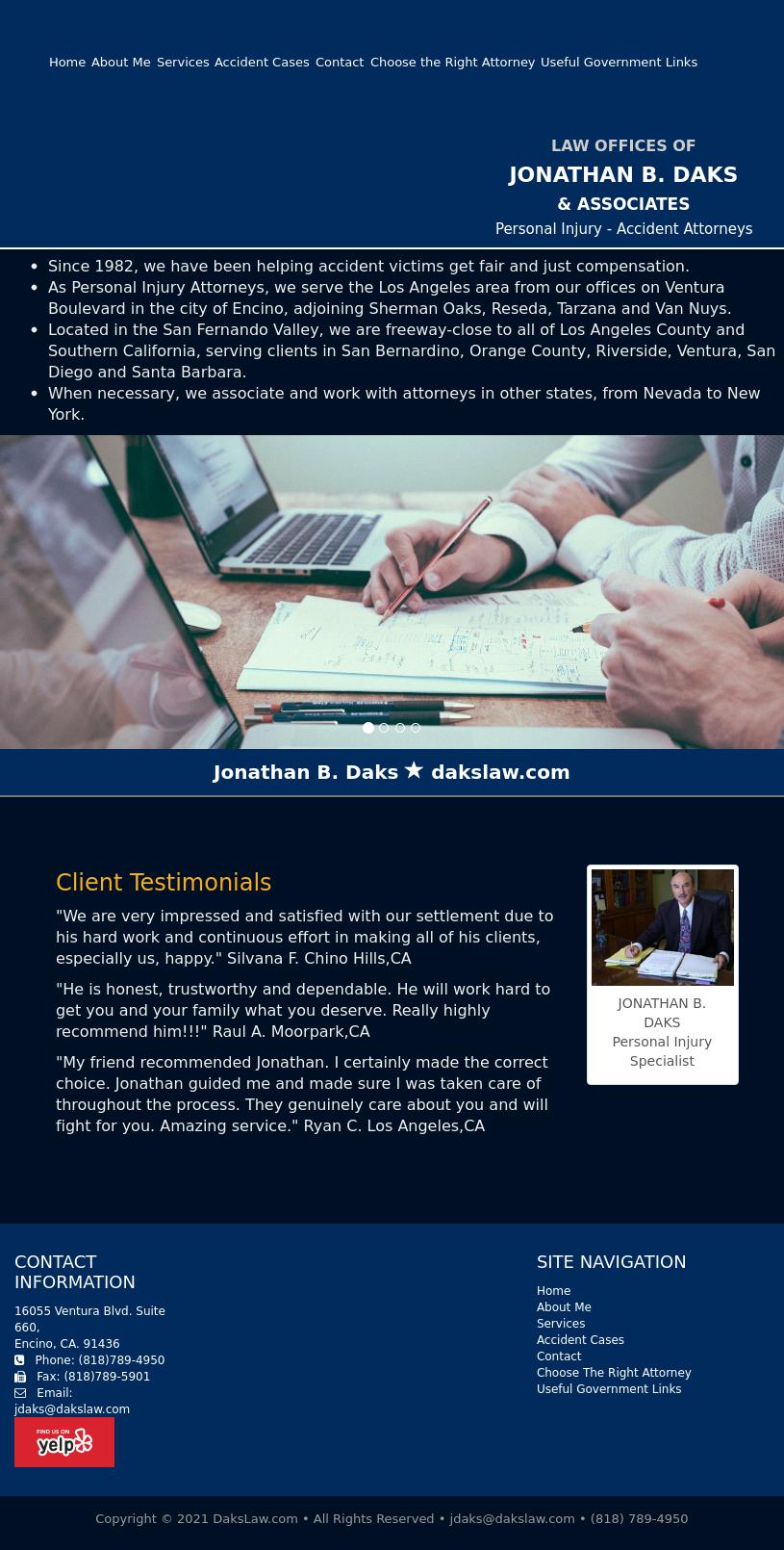 Jonathan B. Daks Auto Accidents & Personal Injury Attorneys - Encino CA Lawyers